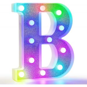 Lettres Lumineuses Color&eacute;es &Agrave; Del &Agrave; Paillettes - 18 Couleurs Changeantes - Cadeau Pour Filles Et Femmes - D&eacute;corations De F&ecirc;te D'anniversaire, Veilleuse &Agrave; Distance, No&euml;l, Saint-Valentin, D&eacute;coration De - Neuf