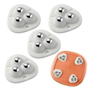 (4 PCS, Blanc) Auto-Adhésif Mini-Roulette Pivotante Roues, Universel Bâton sur 360° de Rotation de la Roue Collant Pivotant Poulie pour Bacs de Rangement Meubles de Cuisine de la Boîte de - Neuf