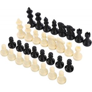 Eryi-32pcs Remplacement Des Pièces D'échecs, Plastique Échecs Internationaux Magnétiques Pions De Jeu Pièces De Figurine Pour Les Échecs, Remplacement Des Pièces Manquantes - Pièces Uniquement - Neuf