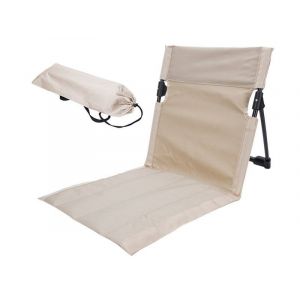 Chaise De Plage Pliante Avec Dossier - Matelas Portable Pour L'extérieur - Beige - Neuf