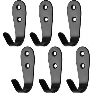 Pi&egrave;ces Pat&egrave;res Crochets Muraux Peignoirs,Crochets Vintage Peignoir Crochet En M&eacute;tal Porte-Chapeau Crochets R&eacute;tro Pour Salle De Bain Cuisine Bureau Chambre (noir) - Neuf