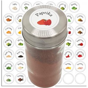 Lot De 48 Autocollants Pour &Eacute;pices De Cuisine Assortis Pour Pots &Agrave; &Eacute;pices Et Pots D'herbes, Donnent De L'&eacute;l&eacute;gance &Agrave; L'organiseur De Cuisine Garde-Manger/Porte-&Eacute;pices/&Eacute;tiquettes De Garde-Manger - Neuf