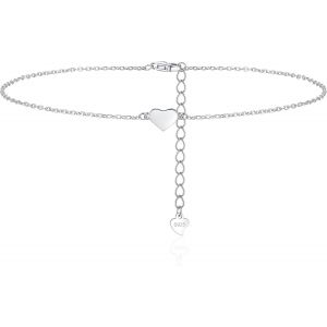 Kal-Chaîne De Cheville En Argent Sterling 925 Pour Femme Et Fille - Bracelet De Cheville Réglable - Étanche - Pour L'été - Pieds Nus - Chaîne De Cheville - Neuf