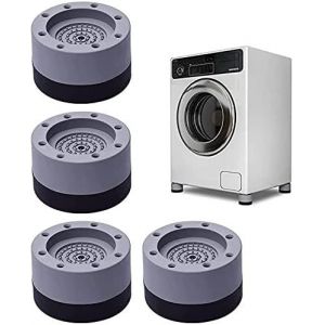 4 amortisseurs anti-vibrations universels, coussins d'isolation pour machine à laver, pads d'amortissement pour réduire les bruits, pieds de stabilisation pour lave-linge ou sèche-linge (3,5 cm) - Neuf
