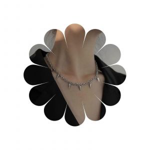 Collier À Maillons Cloutés Style Punk, Bijou Pour Femmes Et Filles, En Zinc - Neuf