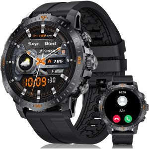 Montre Connect&eacute;e Homme Avec Appel 1,43'' Amoled Smartwatch Homme,120+ Modes Sportifs,24/7 Moniteur De Fr&eacute;quence Cardiaque Et Sommeil,500mah Batterie,Ip68 &Eacute;tanche,Pour Android Ios(Silicone)[Z41] - Neuf