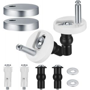 6 Pi&egrave;ces Fixation Abattant WC Universel Toilettes &agrave; Charni&egrave;re Fixations, Abattant WC Fixations Remplacement Si&egrave;ge Charni&egrave;re Toilette Caoutchouc Vis Accessoires - Neuf