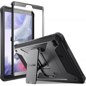 Coque Antichoc pour Samsung Galaxy Tab A7 Lite 8.7"" 2021 - &Eacute;tui Housse avec Protection d'&Eacute;cran et B&eacute;quille Int&eacute;gr&eacute;e Pochette pour SM-T220 / T225 / T227, Noir - Neuf