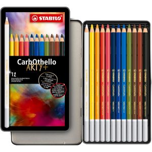 Trahoo-Carbothello - Crayon De Couleur - Boîte Métal X 12 Crayons Pastel - Gamme Arty+ - Neuf