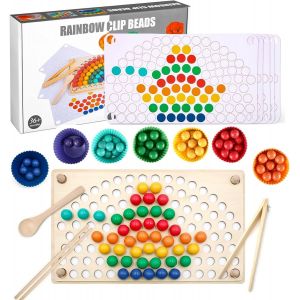 KAL-Jeu Montessori Enfant 3 4 5 Ans, Jeux Montessori, Activités Manuelles, Jouet En Bois Maternelle, Puzzle Creatif, Apprendre Couleurs, Cadeau Noël Anniversaire Pour Garçon Fille 3 4 5 6 Ans - Neuf