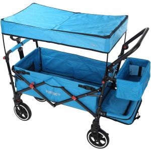 Chariot Premium Cruiser Noir, L'original, Chariot De Jardin Pliable Pour Enfants, Transport, Plage, Ville, Forêt, À Tirer Ou À Pousser, Capacité De Charge 75 Kg - Neuf