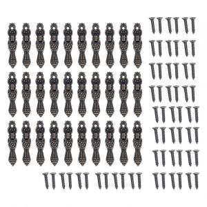 30 Pcs Poign&eacute;es Mini Cabinet Style Europ&eacute;en Double Porte Fermeture &Agrave; Glissi&egrave;re Poign&eacute;e En Bois Bo&icirc;te Tiroir Tire - Neuf