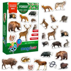 KAL-Magnet Frigo Enfant Animaux De La For&ecirc;t Magnetiques Foto - 20 Magnet Enfant - Frigo Jouet Enfant 3 Ans - Aimant Frigo Enfant Jouet - Jeu Educatif - Emants Magnetique - Aimant Tableau Blanc - Neuf