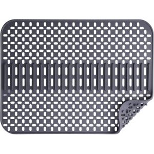 SUBZONAL-Tapis d'&eacute;vier en silicone - 43 x 32 cm - 1 &eacute;paisseur - Passe au lave-vaisselle - R&eacute;sistant &agrave; la chaleur et antid&eacute;rapant - Gris fonc&eacute; - Neuf