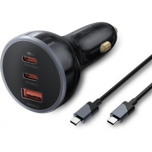 JGD-Chargeur Voiture USB C, 160W 3 Ports Charge Rapide QC5.0 PD3.1 PPS, Adaptateur Allume-Cigare pour T&eacute;l&eacute;phone Tablette PC, Compatible avec iPhone 15 14 13 Pro, Android Phone, iPad MacBook Pro - Neuf