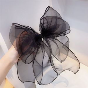 Pince A Cheveux Noud Papillon Femme Barrette Tissu Colore Fille Epingle A Cheveux Joli Style Accessoire Noir - Neuf