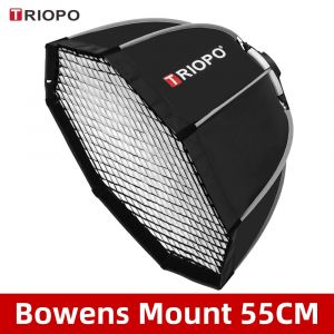 Triopo Photo Portabe Bowens Mount Octagon parapluie bo&icirc;te &agrave; lumi&egrave;re + grille en nid d'abeille bo&icirc;te souple ext&eacute;rieure pour Flash - Type K2 55 with Gird - Neuf