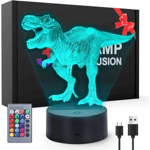 Cadeaux Gar&ccedil;on 5 6 7 8 9 Ans Cadeau Dinosaures: Jouet 5-10 Ans Enfant Garcon Lampe Dinosaure 3d Veilleuse Enfant Id&eacute;e Cadeau Jeux Anniversaire 7 8 9 Ans Gar&ccedil;on Dinosaure Jouet Pour Enfant 7 Ans - Neuf