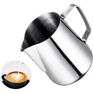 Kal-Pichet Lait Inox 600ml Pot À Lait Barista Pichet À Mousse De Lait Milk Frother Jug Cruche A Lait Cappuccino Pour Le Café La Mousse De Lait Accessoires Machine À Expresso - Neuf