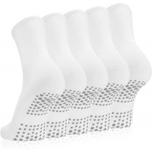 5 Paires Chaussettes Yoga Antid&eacute;rapantes Femme, Chaussettes De Yoga Et Pilates Femme, Chaussettes Antid&eacute;rapantes Respirantes Pour Ballet Danse Fitness (37-41) - Neuf