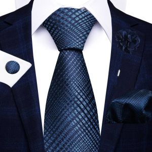 Cadeau De Vacances Marque 8 Cm Cravate Mouchoir Bouton De Manchette Ensemble D'épingles Pour Hommes Cravate Rayure Rouge Costume Accessoires Mariage Gravatas--Sf259 - Neuf