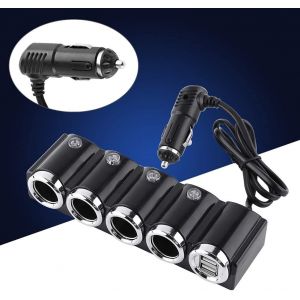 Allume Cigare Dc 12 V/24 V Usb 4 Voies Voiture Allume Cigare Prise S&eacute;parateur Chargeur Adaptateur Populaire ,Accessoires &Eacute;lectroniques - Neuf