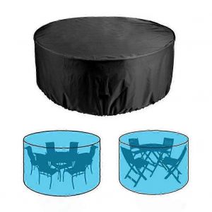 Housses De Meubles De Patio Housse De Table Ronde Extérieure Imperméable Anti-Décoloration - Neuf