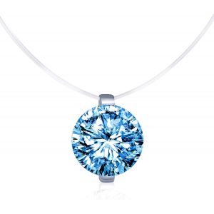 Kal-Collier Invisible Femme Collier De La Clavicule &Eacute;l&eacute;gant Solitaire Zircon Le Fil Nylon Transparent - Neuf