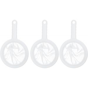 Lbgwp60-Lotde 3 Passoires Fines Avec Poignée, Passoire À Cheveux De Cuisine, 100/200/400 Maille Ultra Fine, Filtre Entonnoir De Cuisine, Passoire En Plastique, Passoire À Main Pour Jus, Lait, Lait De - Neuf