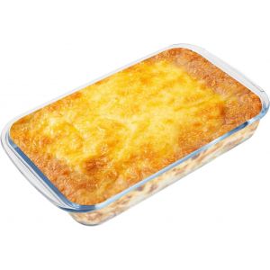 Jexnovashop-Plat &Agrave; Gratin Carr&eacute; En Verre De 1,6 L - 29,5 X 17 X 5,2 Cm - Passe Au Four - Petit Plat &Agrave; Gratin - Passe Au Lave-Vaisselle - Transparent - Neuf
