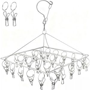 KALANKA-S&eacute;choir &agrave; Chaussettes en Acier Inoxydable - Porte-Chaussettes B&eacute;b&eacute; Mini S&eacute;choir &agrave; Linge Camping - Carr&eacute; 30 - Neuf