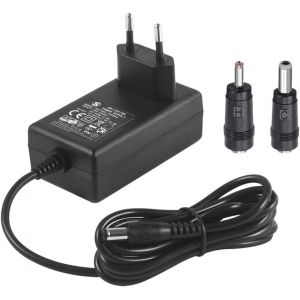 JGD-Adaptateur d'alimentation AC &agrave; DC 15V 1A, Fiche 5,5mm x 2,1mm, avec connecteur 5,5mm x 2,5mm, 3.5mm x 1.35mm - Neuf