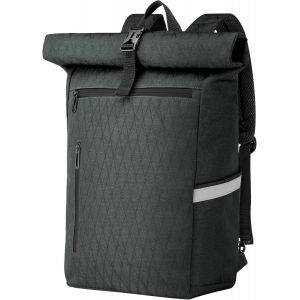 22L Men's Bicycle Bag 2 in 1 Multi-Compartment Backpack with Laptop Compartment Reflective Black,Black - Neuf