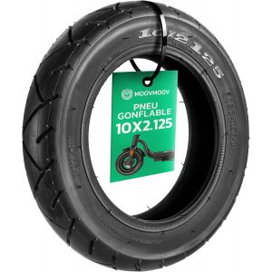 Inflatable Tyre 10x2.125 - Compatible With Pure Air Go/Pro/Pro Lr (Gen 2), Argento Active Evo Electric Scooter - Inner Tube Not Included - Tyre 10x2.125 (57-152) - Nylon - Neuf