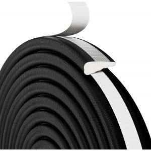 Joint de porte en forme de coin-Ruban d'étanchéité autocollant-En mousse-Pour cadre de porte,protection contre les courants d'air,le vent-Noir-3 m - Neuf