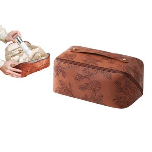 Grande trousse de toilette de voyage marron - Neuf