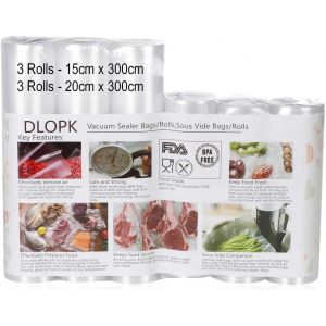 Sac Sous Vide Alimentaire, Pack De 6 Packs 15 X 300cm Et 20 X 300cm Compatible Avec N'importe Quelle Scelleuse Pour La Maison,Certification De S&eacute;curit&eacute; Alimentaire Pour Appareil Sous Vide - Neuf