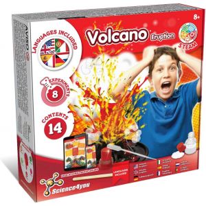 KAAQL-Coffret Volcan Pour Enfants 7 8 9 10+ Ans-8 Exp&eacute;riences Scientifiques Pour Fabriquez Votre Propre Volcan-Jeux Volcan Pour Enfant,Coffret Chimie Filles&Gar&ccedil;ons De 8 9 10+ Ans - Neuf