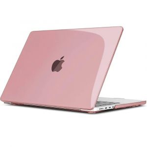 Coque pour MacBook Air 13 Pouces M4 M3 M2 2025 2024 2022, Protection Antichoc Antid&eacute;rapant Rigide Effet Brillant - Rose - E.F.Connection - Neuf