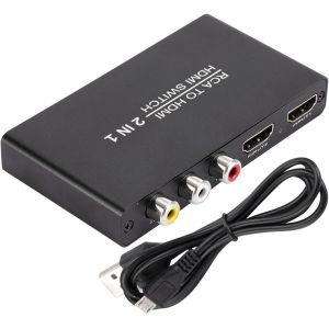 Adaptateur AV HD|Convertisseur audio AV vers HD 1080p/30 Hz,câble USB inclus,mise à niveau composite vers HD,1 entrée AV 2 sorties HD pour téléviseur HD,système stéréo,lecteur de jeu - Neuf