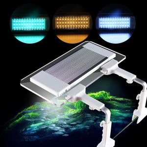 Hjlian Lampe Led Rvb Pour Aquarium, Eclairage A Pince Pour Plantes Aquatiques, 100-240 V (Prise Americaine Hl-480b) - Neuf