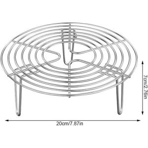Grille de cuisson vapeur ronde en acier inoxydable, pour cuisson et rôtissage (argent) - Neuf