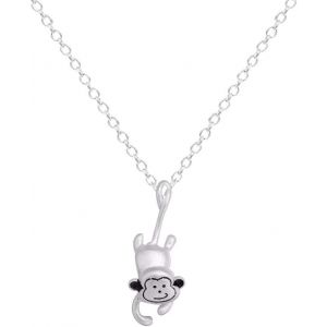 Collier En Argent Sterling 925 Avec Pendentif Singe En 3d - Pour Femmes Et Filles - Neuf