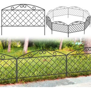 Mevronisshop-Cl&ocirc;ture De Jardin D&eacute;corative - Panneaux De Cl&ocirc;ture De 44 Cm (H) X 3 M (L) - Cl&ocirc;ture Anti-Rouille Pour Ext&eacute;rieur - Cl&ocirc;ture De Bordure Sans Creusement - Cl&ocirc;ture M&eacute;tallique Pour Jardin, Pat - Neuf