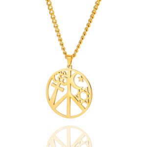 Kal-Collier Coexistence En Paix Pendentif Coexist Harmony Om/&Eacute;toile De David/Crescent/Yin Yang/Croix/Peace Collier Multi Religieux Spirituel Pour Femmes Amulette Hommes - Neuf