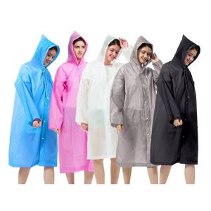 Poncho Imperm&eacute;able Unisexe &Agrave; Capuche R&eacute;utilisable En Eva, 5 Pi&egrave;ces, Pour Voyage Et Ext&eacute;rieur - Neuf