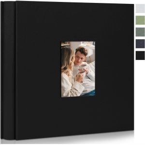 Album Photo 300 Pochettes 10x15 cm en Toile avec Fenêtre ¿ Grand Livre Photo de Souvenirs ¿ Blanc - Neuf