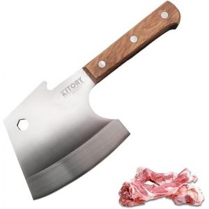 Sjzg-Feuille De Boucher 15cm, 0.7kg Couteau Hachoir Lourd Forg&eacute; &Agrave; La Main, Couteau De Boucher En Forme De Hache, Extra-&Eacute;pais 5 Mm - Neuf