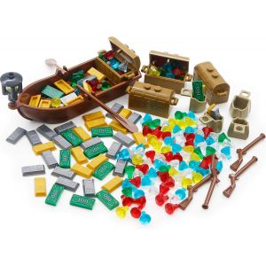 Jeu De Construction De Tr&eacute;sor Pirate, Jouets Avec Diamants&Cristaux&L'Argent&Pierres Pr&eacute;cieuses&Pistolet&Coffre Au Tr&eacute;sor&Barque, Cadeau Pour Gar&ccedil;ons Et Filles,Compatible Avec Les Grandes Marques - Neuf