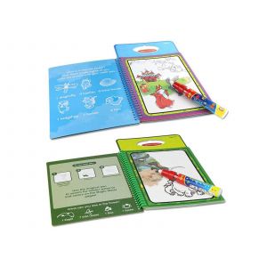 2 Livres De Coloriage &Agrave; L'eau R&eacute;utilisables Avec Des Feutres Pour Enfants - Neuf